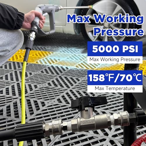 PWACCS Ball Valve Pressure Washer, 3/8" Quick Connect Shut Off Valve