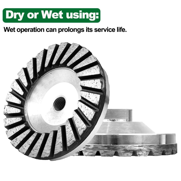 2PCS 4" Concrete Diamond Cup Wheel, 36 Grit 5/8"-11 Arbor Concrete Tool