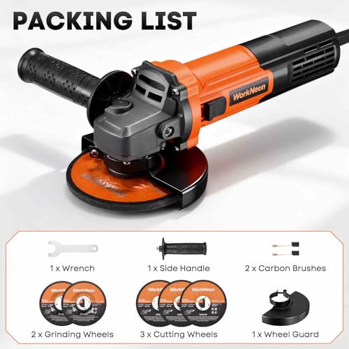 Angle Grinder 4-1/2" 850W Electric Metal Power Grinder Tool Kit