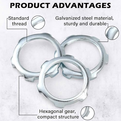 Yaocom 50 Pcs Electrical Conduit Lock Nut Rigid Lock Nut, 1-1/2 Inch - size: 1-1/2 Inch