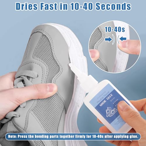 50g Shoe Glue with Nozzles, Clear Quick Dry Waterproof Shoe Repair Glue Strength Adhesive Super Glue Repair for Boots Sneakers Heels Hiking Shoes Leathers Handbags Sandals Rubber Soles - style: 50g Shoe Glue
