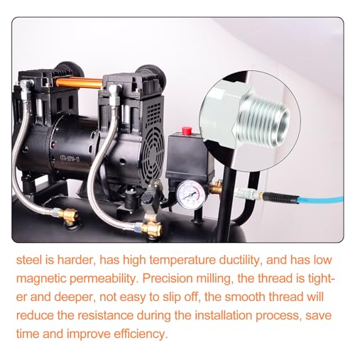 GASHER 2PCS 1/2-Inch Male Quick Connect Air Coupler, 1/2 Basic Flow Industrial Coupler,For Air Compressor Quick Connect Air Hose Fittings Set - size: 1/2" MNPT - 1/2 Flow