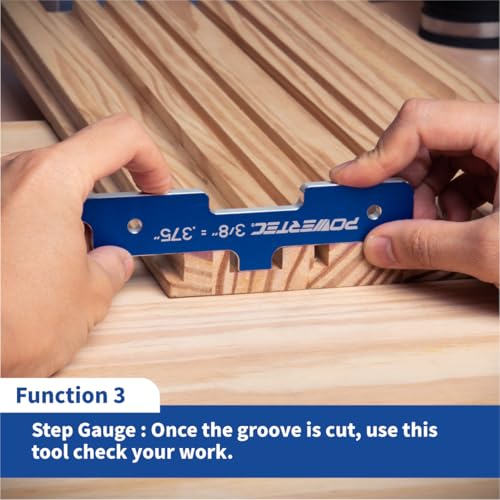 POWERTEC Router Setup Blocks & Table Saw Gauge 7PC Set, 71579 - color: Setup Blocks Gauge, 7pc Set