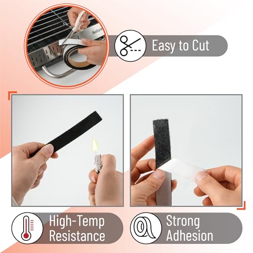 UNCO- Grill Gasket, 3/4"x 1/8", 2 Pack, 5 ft, Smoker Gasket Sealer High Temp, Easy to Cut, Strong Adhesion, Suitable for Most BBQ Grills and Smokers - color: Black, size: 3/4"x1/8" 5 Ft, 2 Pack
