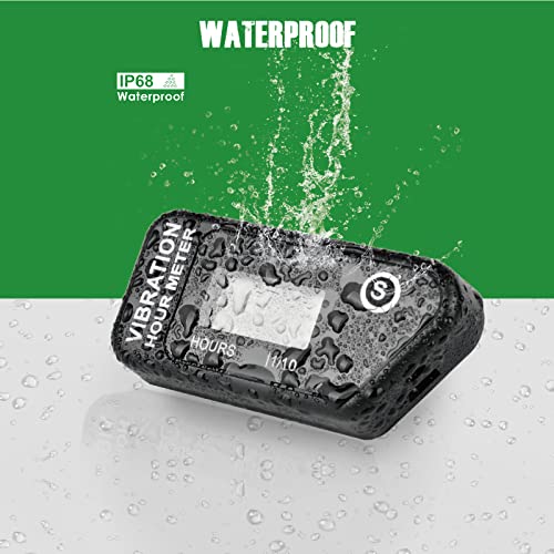 YOOREAL Vibration Hour Meter,Maintenance Hours Waterproof IP68 - color: Black