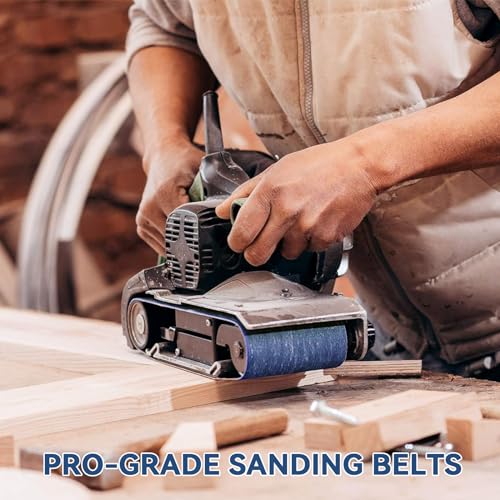 1/2x18 Inch Sanding Belts 42 Pcs 6 Grits Sizes (7 Each of 40/60/80/120/150/240 Grits) Heavy Duty Belt Sander Zirconia Belt Sander Paper for Wood, Metal, Stainless Steel, Cars, and Furniture - size: 1/2x18 inch