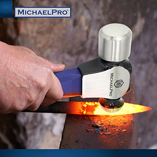 MichaelPro 16oz Ball Peen Hammer, Premium Forged Steel, Fiberglass Handle, Shock Resistant and Well-Balanced for a Comfortable Grip, Rust and Corrosion Proof - MP004007 - size: 16oz