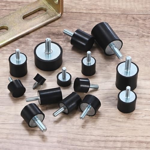 M METERXITY 4-Pack Rubber Mounts D40mmxH40mm Male Vibration Isolators Cylindrical Shock Absorber W M8 x 23mm Studs for Air Compressor/Car/Pump/Boat/Garage Motor/Bobbins Rubber Isolators - size: M8 x 23mm, 40mm x 40mm
