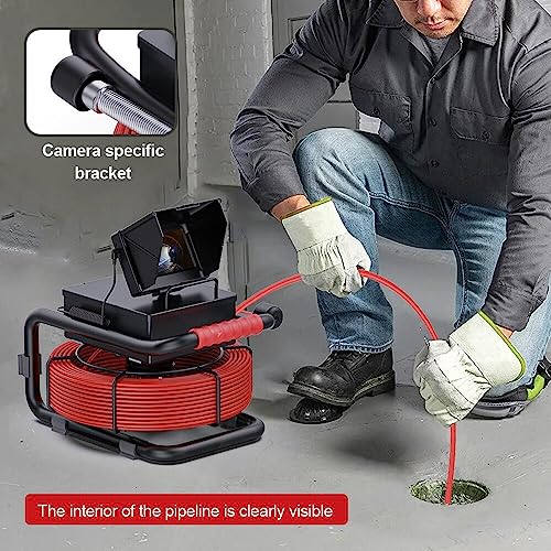 Sewer Camera 165ft/50m 4.3" Pipe Inspection Camera with 16G DVR IP68 Waterproof Borescope w/LED Lights,Industrial Drain Endoscope for Home Wall Duct Drain Pipe Plumbing (50M/165FT) - size: 50M/165FT