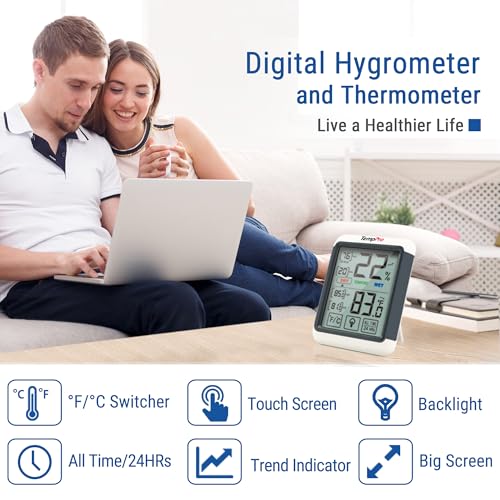 TempPro TempAir Digital Indoor Hygrometer Thermometer with Touchscreen - size: Indoor