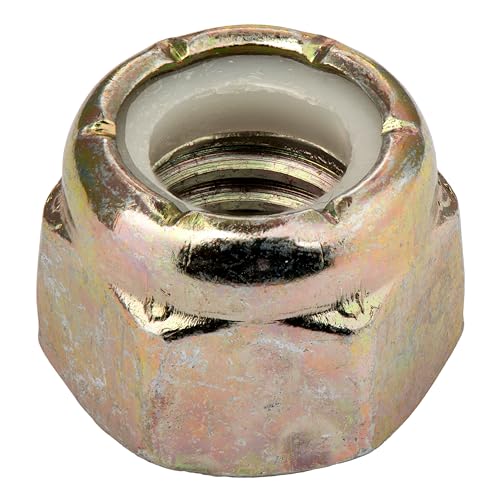 3/4"-16 (10 Pack) Grade 8 Hex Nylon Insert Lock Nut, Fine Thread, Yellow Zinc by Makers Bolt - size: 3/4"-16 (10 pack)