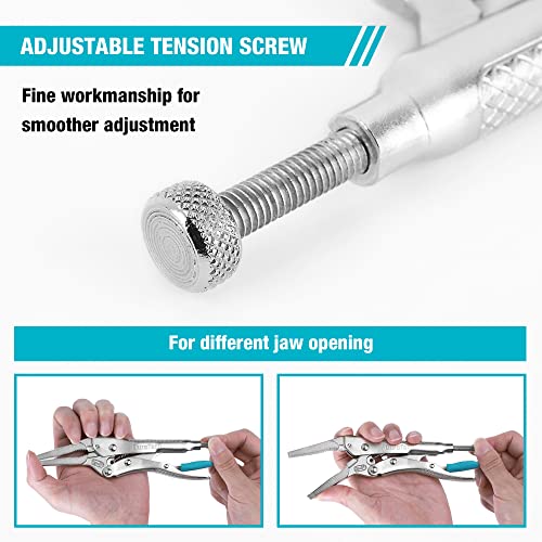 DURATECH 6.5" Long Nose Locking Pliers, Cr-V Construction with Wire Cutte