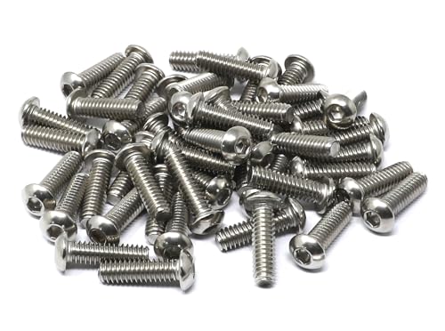 iexcell 50 Pcs 1/4-20 x 7/8" Stainless Steel 304 Hex Socket Button Head Cap Screws Bolts Kit - size: 1/4-20 x 7/8"