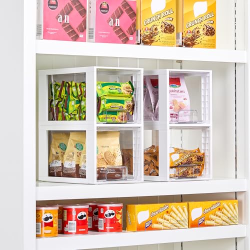 Vtopmart 4 Pack Large Stackable Storage Drawers, White - color: White( 4 Pack), size: Large