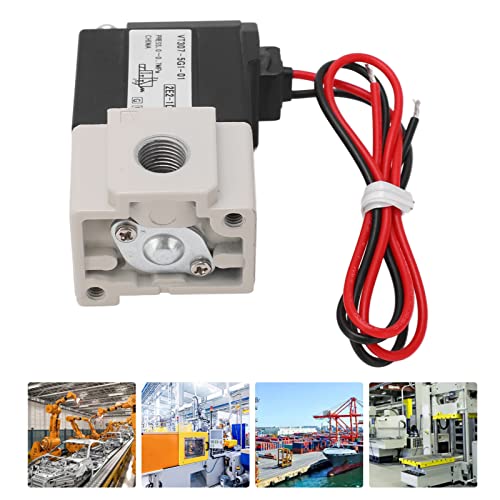 2 Position 3 Way Solenoid Valve Vacuum Electric, DC24V 3/2 Air Pneumatic Direct, G1/8 Normally Closed, Copper Coil, Aluminum Body, Good Sealing, for Air -0.7MPa Temperature