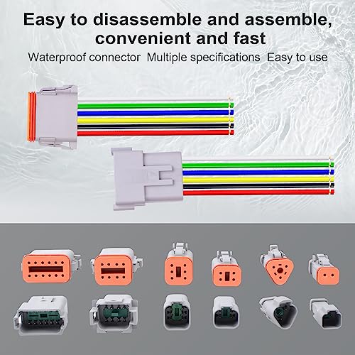Exqutoo 6Pack 4-Pin DT Connector Male and Female Wire Connectors - size: 4-pin/6pack
