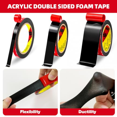 3M Double Sided Tape Heavy Duty 1in x 10ft, Removable Mounting Tape - size: 1in x 10ft