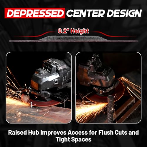 EZARC Depressed Center Metal Cut Off Wheels 4.5 x .045 x 7/8", 25Pack