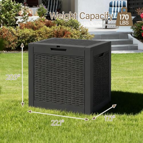 Outdoor Storage Waterproof Deck Box for Patio (36 Gallon, Black) - color: Black, size: 36 Gallon