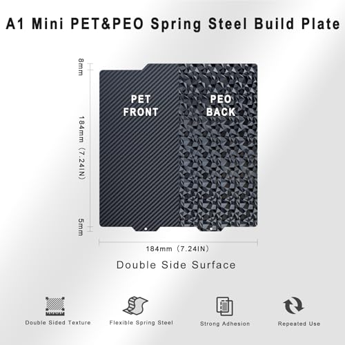 Diamond PEO+ Carbon Fiber PET Build Plate 184 x 184 mm - color: PEO+PET, size: 184x184mm