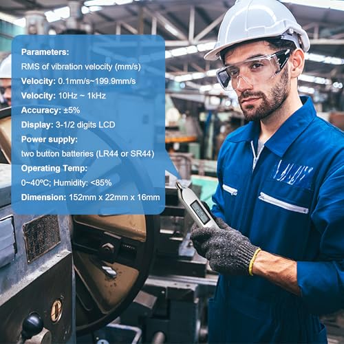 Digital Vibration Meter Handheld Vibration Meter Measures 0.1~199.9mm/s Velocity Portable Vibration Meter with 10Hz~1kHz Frequency Vibration Detector Used for Industrial (Model TV2000) - style: Model 1