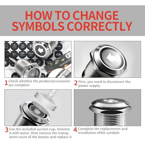 2PCS 19mm LED Latching Push Button Switch 12V 24V IP67 White - color: White, size: Silver shell-Latching