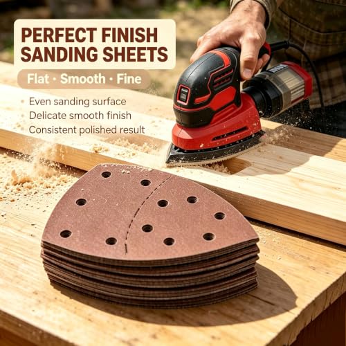 40 Pack 11 Hole Mouse Sander Sandpaper 2 Pack Replacement Pads Hook Loop Sanding Discs 60 80 120 240 Grit Sand Paper for Wood Furniture Dust Extraction