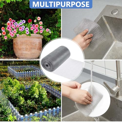 8 Inch X 50 ft Stainless Steel Mesh Rodent Control for Slugs - size: 8 Inch x 50 ft