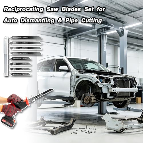 8-Piece Reciprocating Saw Blades Set for Auto Dismantling & Piping