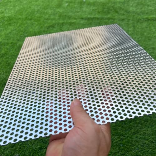 Aluminum Perforated Metal Sheets 16"x12" 16 Gauge Expanded Metal Mesh Aluminum Opening 1/5" 0.2 inch (About 5 mm) Perforated Steel Sheet Aluminum Mesh Screen Decorative Metal Mesh - size: 16" X 12"