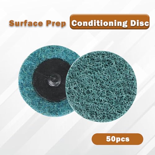 kimllier 50Pcs 2 Inch Blue Quick Change Surface Prep Conditioning Discs, R-Type Fine Disc for Cleaning, Finishing and Deburring on Metals