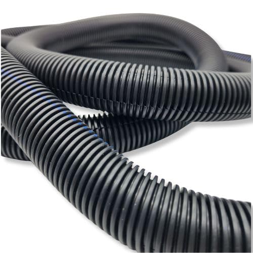 567ITG 1" x 50ft Split Wire Loom Tubing -Black Plastic Convoluted Conduit - size: 50 FT 1 Loom