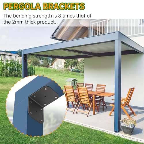 6x6x5 L Brackets Heavy Duty for Pergola, (8PCS) - size: 6x5 inch ( 8 Pack )