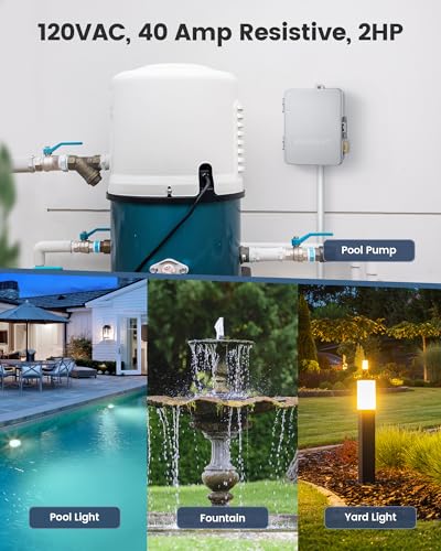 SURAIELEC Digital Pool Timer, 40AMP 120V 2HP, 7-Day Programmable Timer - style: 120VAC 2HP