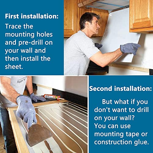 24 x 30-inch Reversible Stainless Steel Backsplash for Kitchen wall,Splatter Guard and Cooking Shield, Range Hood Accessories to Keep Kitchen Clean, Four Pre Drilled Holes for Easy Installation - size: 30"×24"(2-pc)