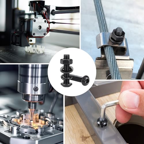 1065PCS M2.5 Bolt Assortment Kit, Hex Socket Button Head Screws Nuts Bolts Washer Assortment Kit 10.9 Grade Alloy Steel Black Oxide M2.5 x 4/6/8/12/16/20/25mm - size: M2.5 1065PCS Button Black