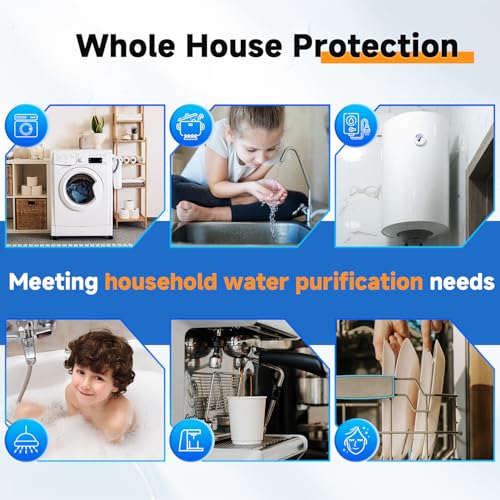 PUREPLUS Clear Whole House Water Filter Housing, Pressure Gauge, 1" NPT - style: Universal Housing-Clear