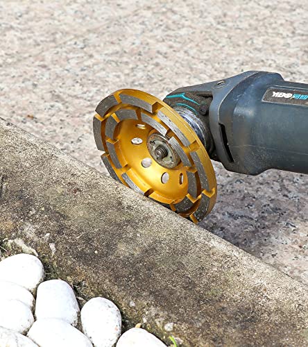 Grinding Wheel Diamond Cup Wheel for Concrete Grinding, Stone, Cement, Marble, Rock, Granite Surface Aggressive Polishing Cleaning Angle Grinder Attachment (4.5inch)