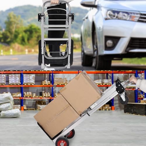 2-in-1 Convertible Hand Truck, 400 LBS Platform Dolly with 4 Wheels