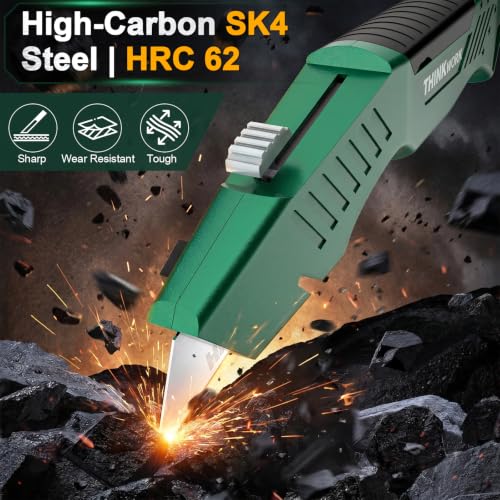 THINKWORK Utility Knife Box Cutter, Retractable & All Metal
