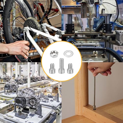 360 Pcs M4 Screws and Nuts Set - Hex Socket Head Cap Screws, Bolts, Nuts, and Washers Assortment - Stainless Steel, Fully Threaded Metric Machine Screw Kit - size: M4