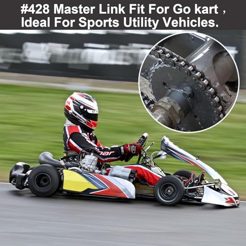 PAGOW 15pcs #428 Chain Master Link Roller, Steel Alloy Heavy Duty Connector for Bike Bicycle Mini Karting Pit ATV Scooter Baja Doodle Bug Motovox Harbor Freight Predator 212cc Go Kart Cart - size: #428 15pcs