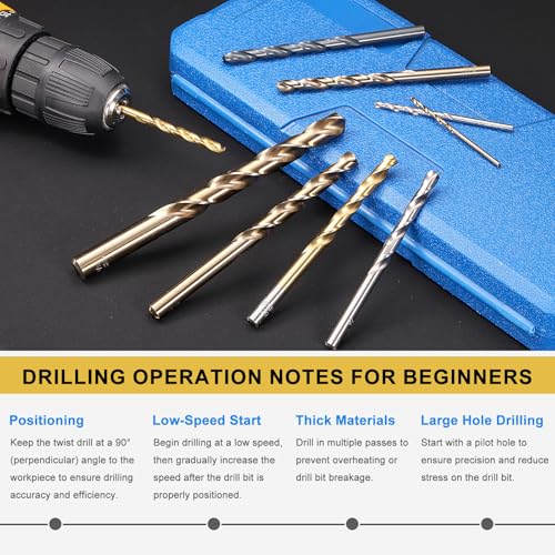 PATIKIL 4.5mm Drill Bit M42 8% Cobalt HSS 135° Gold Finish 5Pcs - size: 4.5mm