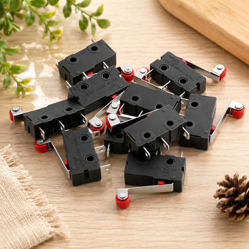 10 Pcs Micro Limit Switch 250VAC 5A SPDT 1NO 1NC with Hinge Roller