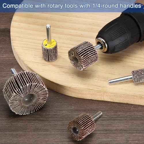 5 Pcs Abrasive Flap Wheel 1.2" Diameter 80 Grit 1/4 Shank Red - size: 1.2 Inch