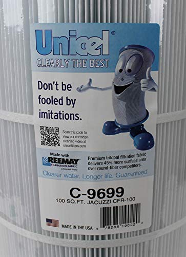 Unicel C-9699 100 Square Foot Media Replacement Pool Filter Cartridge with 194 Pleats, Compatible with Jacuzzi Brothers - size: 1 Pack