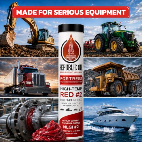 Red High Temp #2 Grease 10 x14oz Lithium Complex Multi-Purpose |Chassis | Wheel Bearings| Tacky | EP2 | Extreme Pressure | 5th Wheels | Agrilculture | Construction