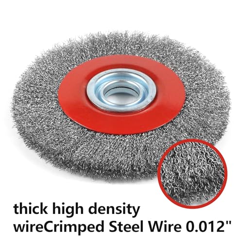 6in Carbon Steel Crimped Bench Wire Wheel for Bench Grinder- 0.012-Inch Coarse with 1/2" 5/8" 3/4" 7/8" 1"(5sets) Spacer Arbors - style: 6"Carbon Steel