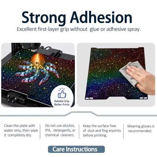 335x325mm Build Plate for Bambu Lab H2C/A2L 3D Printer Double Sided - color: Chameleon+Star