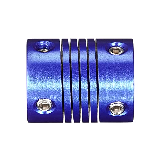 uxcell 5 Pcs 5mm to 4mm Aluminum Alloy Shaft Coupling Flexible Coupler L25xD20 Blue - color: Blue, size: 5mm to 4mm